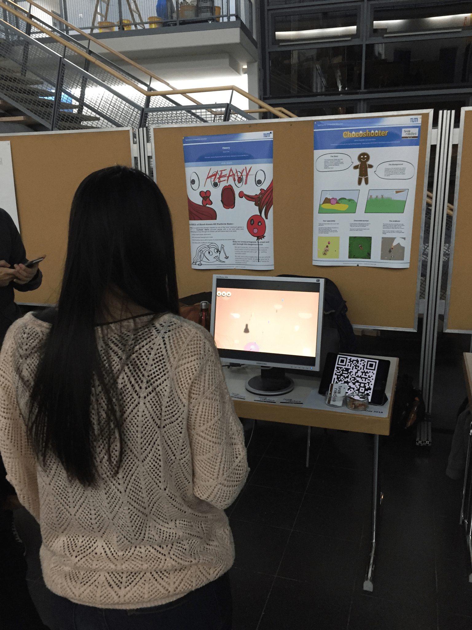 Student playing Chocoshooter